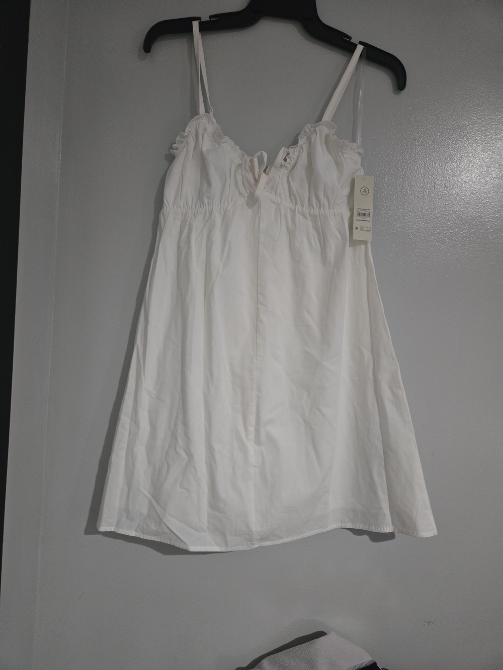 No Boundaries White Ruffle-Trim Camisole Dress